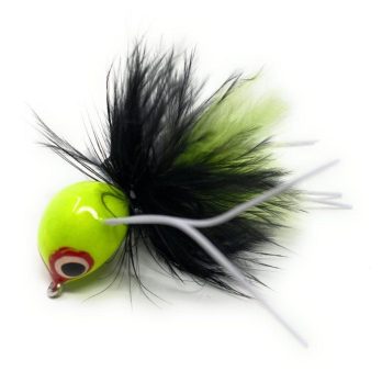 Round Dinny Spherical Popper - Black/Chartreuse