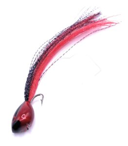 Black/Red Krystal Flash Bass Popper
