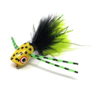 Green Yellow Spider Legs Flat Face Popper